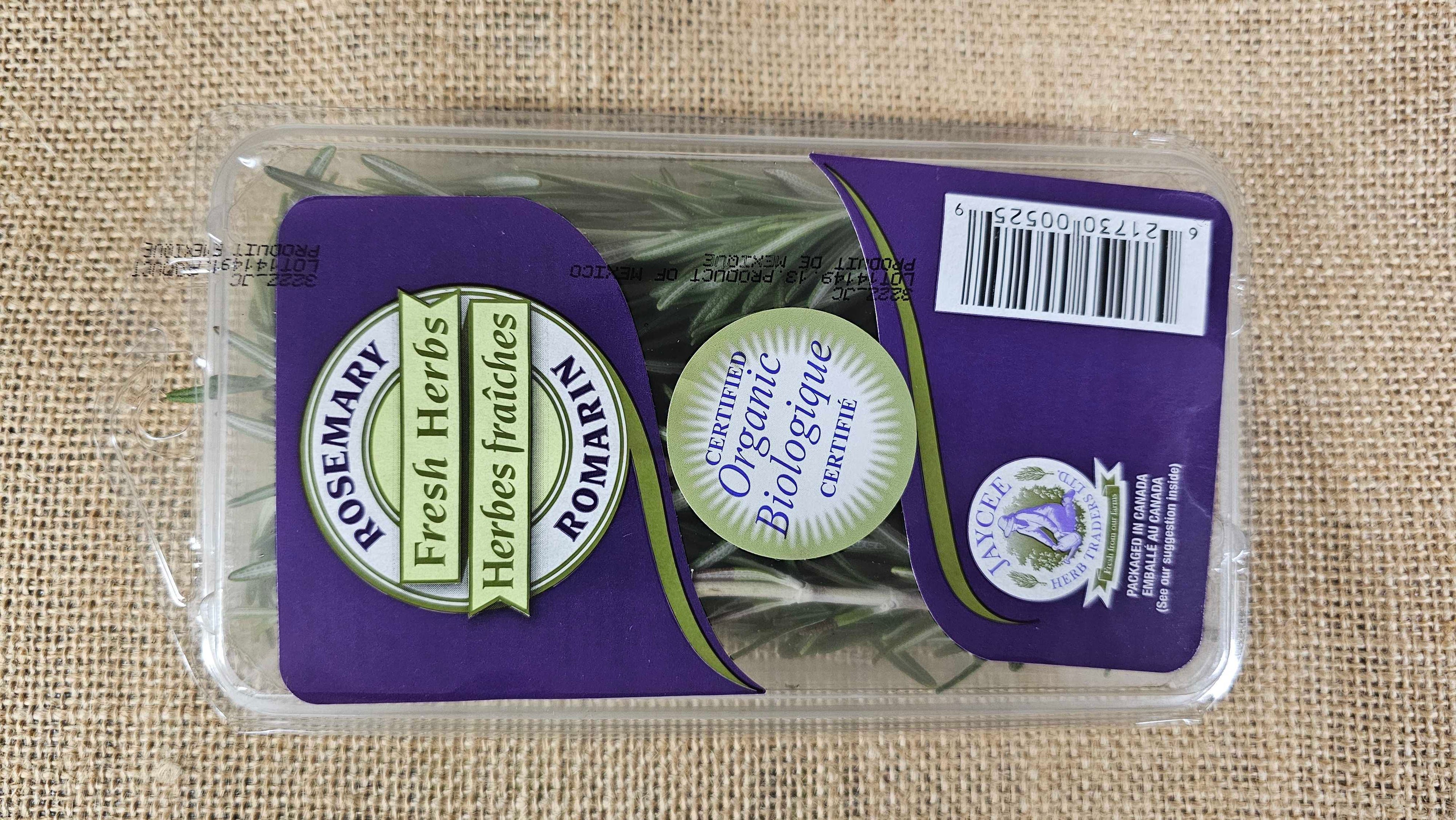 Organic Fresh Rosemary (25g Clamshell)