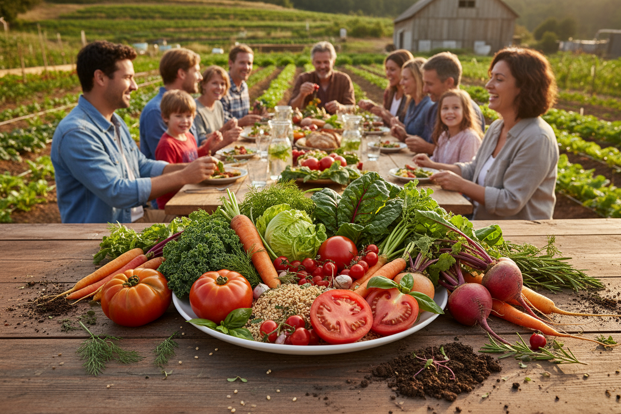We are creating a 'New Food Culture' where every plate is a celebration of vibrant, healthy food, grown with deep respect for the earth and the hands that cultivate it, fostering a resilient community from farm to table.